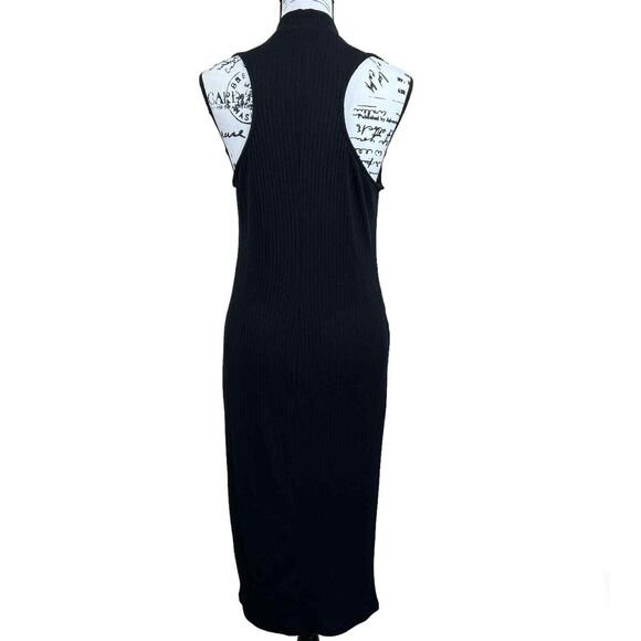 Forever 21+ black sleeveless turtleneck ribbed dress size 1X goth academia - Picture 2 of 13